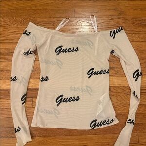 Guess Women's Off-Shoulder Top - cream